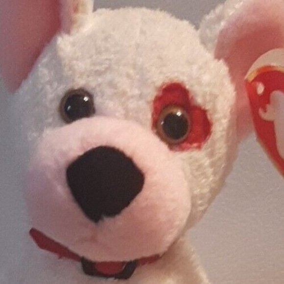 Cupid the Valentines Day Dog Ty Beanie Baby  Heart over  Eye Retired 2001 - Picture 2 of 13